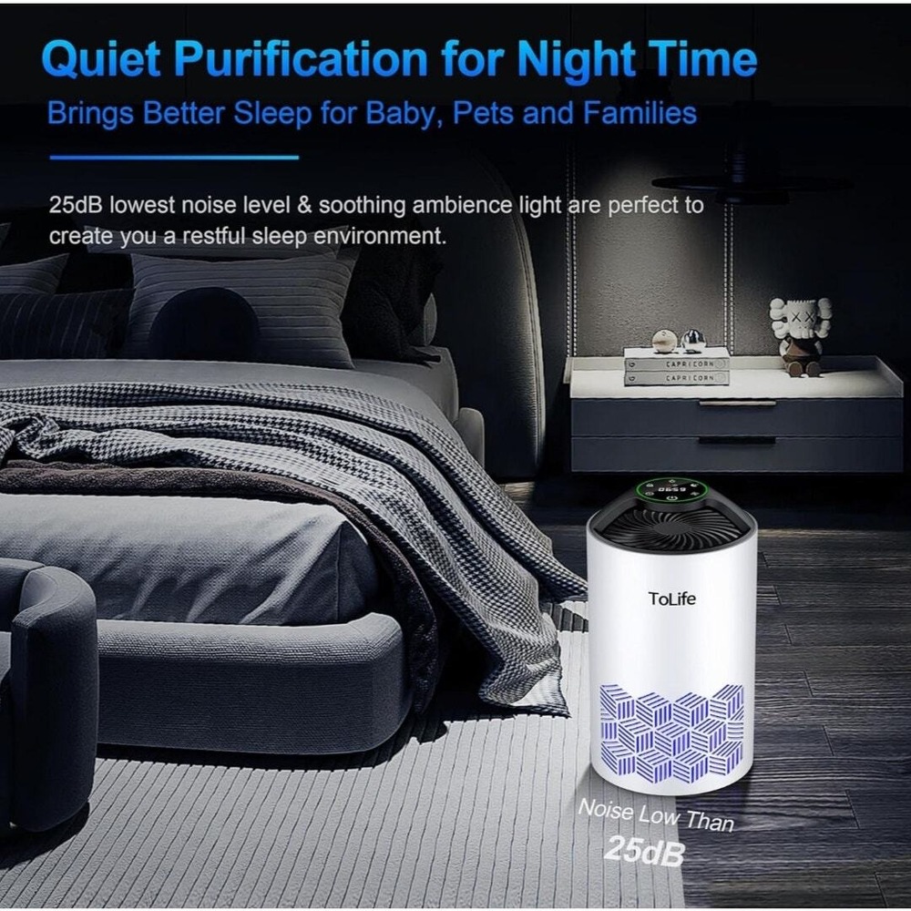 ToLife Air Purifier TZ K1 Quiet Night Time Sleep Mode Aroma Pad Design‎